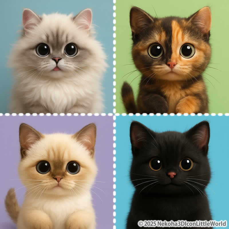 nekoha_jp's tweet photo. I have added 4 new works to the "Nekoha3DIcon" NFT collection!
A new 3D cat character has joined.
#NFT #OpenSea #AIart #Nekoha3DIcon #LittleWorld  #Nekoha3DIconLittleWorld

Check them out here:
https://t.co/oVbifFzMoX https://t.co/7QdycGPXO8