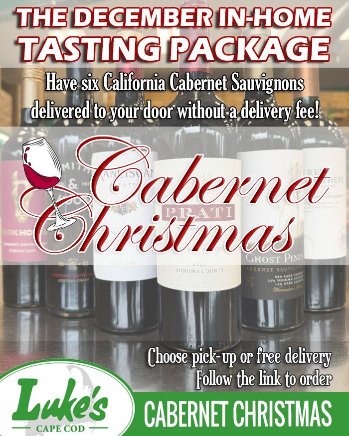 LukesCapeCod's tweet image. Have six Cabernets from California keep you nice and toasty for the Christmas season! Choose a delivery without any fees or a pick-up at our West Yarmouth store. To find out more and to order, follow the link: buff.ly/AD9kdbV 

#gottagotolukes #CapeCod