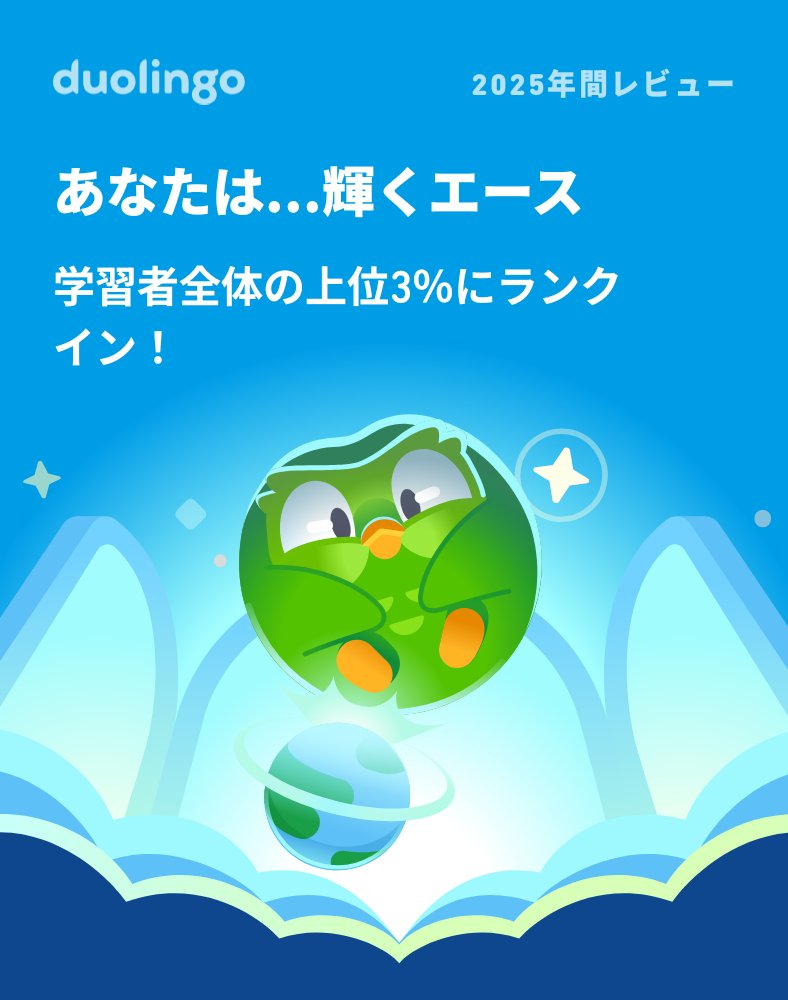 2025年のDuolingoの学習記録が出たよ！ #Duolingo365