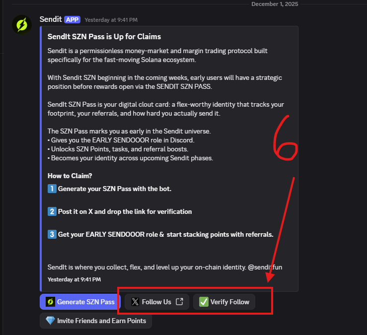 cidecosystem's tweet photo. 1. Join Discord : https://t.co/VTDHRKrhpV
2. Click " Generate SZN Pass
3. Post on X
4. Copy your Link Post
5. Submit Link your Post on Discord
6. Follow @senditfun 

📖 More Details &amp; Update : https://t.co/QiZZaKdyAU

#Airdrops #SENDITFUN #PASS #NFT https://t.co/C5tcf6tpTQ