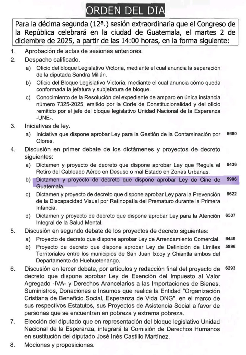 Hoy martes 2 de diciembre se discute en el Congreso de la República de Guatemala la iniciativa de ley de cine por la cual diversos sectores han luchado por muchos años.

Hagamos Gremios, Hagamos Cine