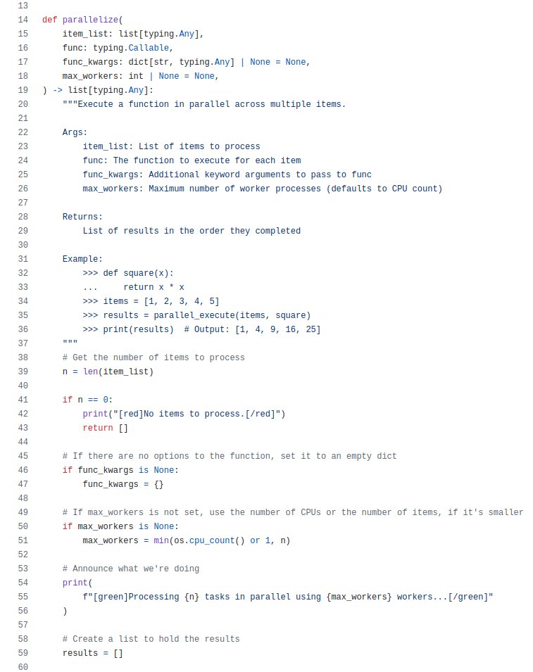 palewire's tweet image. 🤓 Here&apos;s a nerdy trick.

It&apos;s how our Reuters data team uses a simple Python function to run dozens of processing tasks in parallel on a single computer. Big time saver!
 
gist.github.com/palewire/7875b…