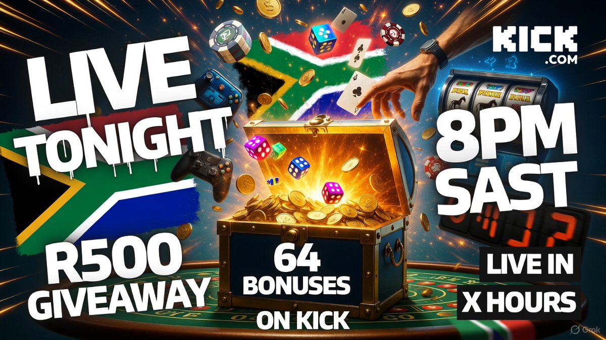 gambitggd's tweet photo. Aweh, Mzansi! 👋 The BIGGEST Bonus Unpack of the year is This Thursday!

I spun my way into 64 BONUSES and I’m cracking them ALL open LIVE.

For the gamers – it's pure chaos. For the punters – will the odds pay out? 🎲💰
📅 THURSDAY | 🕗 8PM SAST | [Kick]
👉 WATCH & WIN HERE: https://t.co/6C149kSqHZ

👇 HOW TO SUPPORT & WIN:
✅ FOLLOW for more madness
✅ RT THIS to spread the word
✅ TURN ON NOTIFS for the chaos!
🎁 10x R50 Airtime for random RTs!
🔥 R500 CASH for 2 LIVE viewers during the stream!
Will we celebrate a major come-up or a legendary fail? No in-between! Let's find out together. 💀

#SAGaming #GamingSA #RSAgamers #ZaPunters #BonusUnpack #LivestreamZA #KickStreaming #MzansiGaming #WhatsOnSA #ThursdayVibes #GiveawaySA
