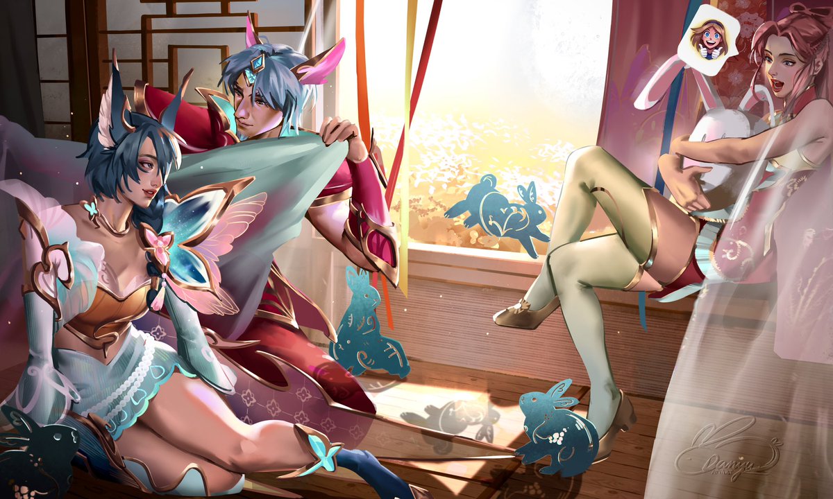 daniju_attart's tweet photo. celestial embroidery #xayah #rakan #LeagueOfLegends https://t.co/R7zvHhJdSj