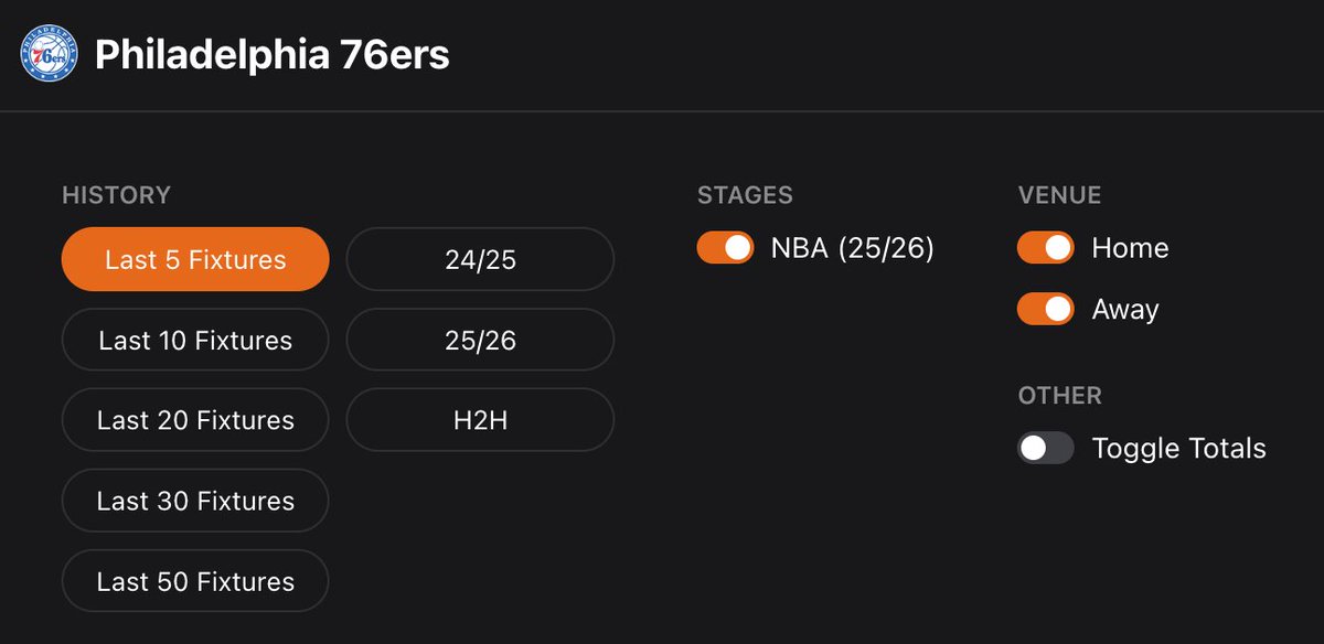 PlayerStatsBB's tweet photo. ✅ Added last 5 fixtures filter https://t.co/NG0q4yW8o9