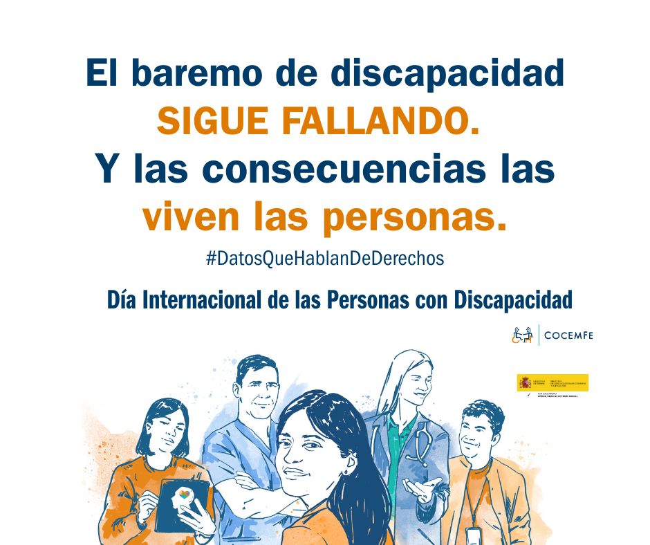 📢Día Internacional de las Personas con #discapacidad . El baremo falla en su aplicación por tiempos de espera para valoración que superan los 6 meses de la ley
⏳ En Navarra: +15 meses
📉 A nivel nacional, la mitad espera +1 año (@cocemfenacional ). #DatosQueHablanDeDerechos