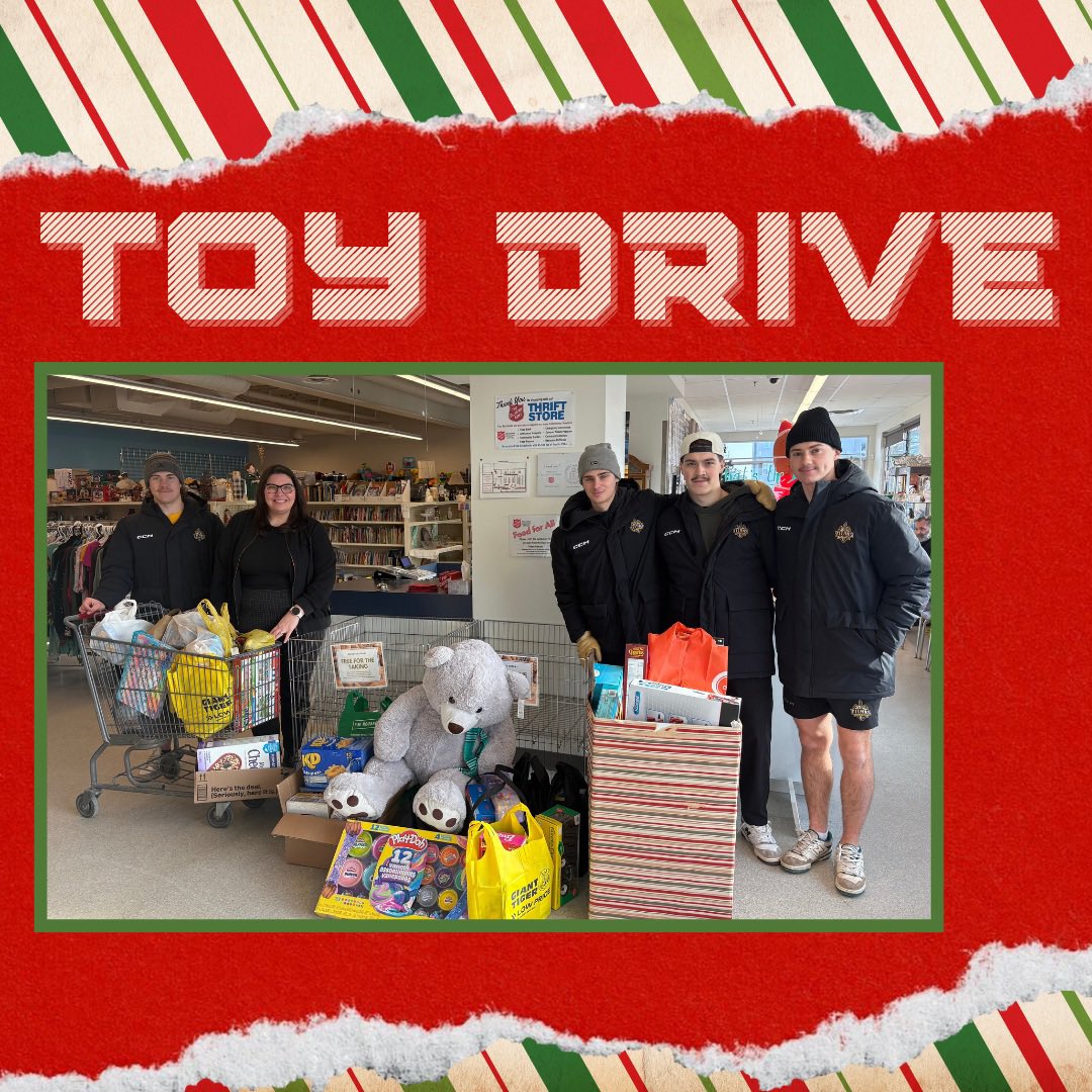 Thank you everyone who donated to the Harris Pharmacy Christmas Toy and Food drive at our game Friday night. 

Titans players delivered them to the Neepawa Salvation Army Thrift Store yesterday! 

#givingbacktothecommunity❤️