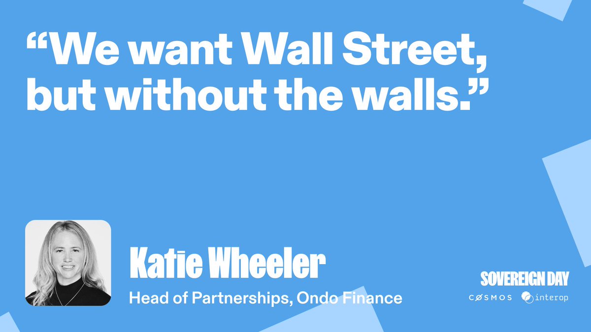 cosmos's tweet image. The team at @ondofinance is building the open financial system.

@KatieAWheeler, Head of Partnerships at Ondo, explained how expanding the financial sector&apos;s access to on-chain infrastructure can bring access to institution-grade products for everyone.