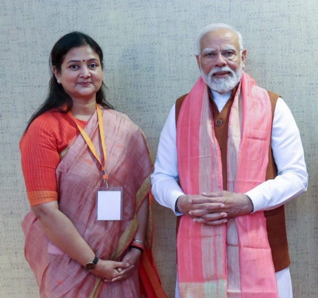 Nher_who's tweet photo. Her husband was caught in sex racket along with 16 others which was active in Adityanath’s Ram Rajya. 

Not all BJP leaders but why always BJP? https://t.co/QSlBIcEvcr