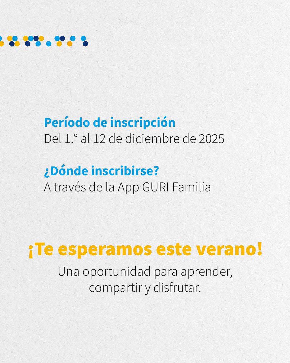 📣 ¡Comienzan las inscripciones para Escuelas de Verano 2026! 🏖

🗓 Del 1 al 12 de diciembre de 2025

📲 A través de GURI Familia

Pueden participar niños y niñas de Educación Inicial y Primaria que concurran a escuelas públicas de todo el país. 

<a href="/ANEP_Uruguay/">ANEP</a>