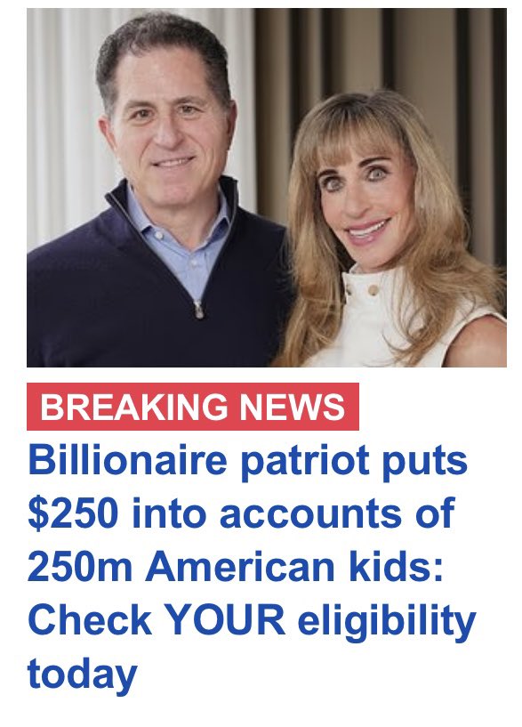 Michael Dell is a real patriot. Politicians talk a big game about “helping” with other people’s money. Michael Dell puts up his own money.