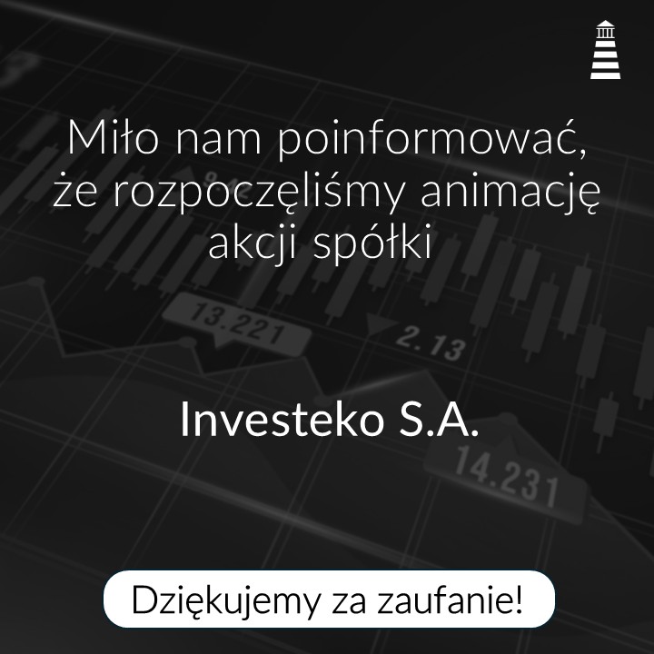 NWAI DM rozpoczął wykonywanie zadań animatora rynku dla akcji spółki 📈Investeko S.A.

🔹 Szukasz profesjonalnego animatora rynku?
📩 Skontaktuj się z nami i dołącz do grona zadowolonych klientów!
📩 animatorzy@nwai.pl