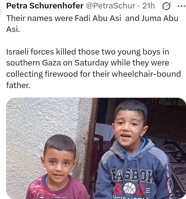 FranceskAlbs's tweet image. ⛔️ CRIMINAL.
Every Palestinian is a terrorist for the Israeli army, starting with 8 and 11 year old children. This is the genocide logic which the so-called  ‘ceasefire’ has not changed one inch. States must impose an ARMS EMBARGO and sanctions on Israel, not empty &apos;peace plans&apos;.