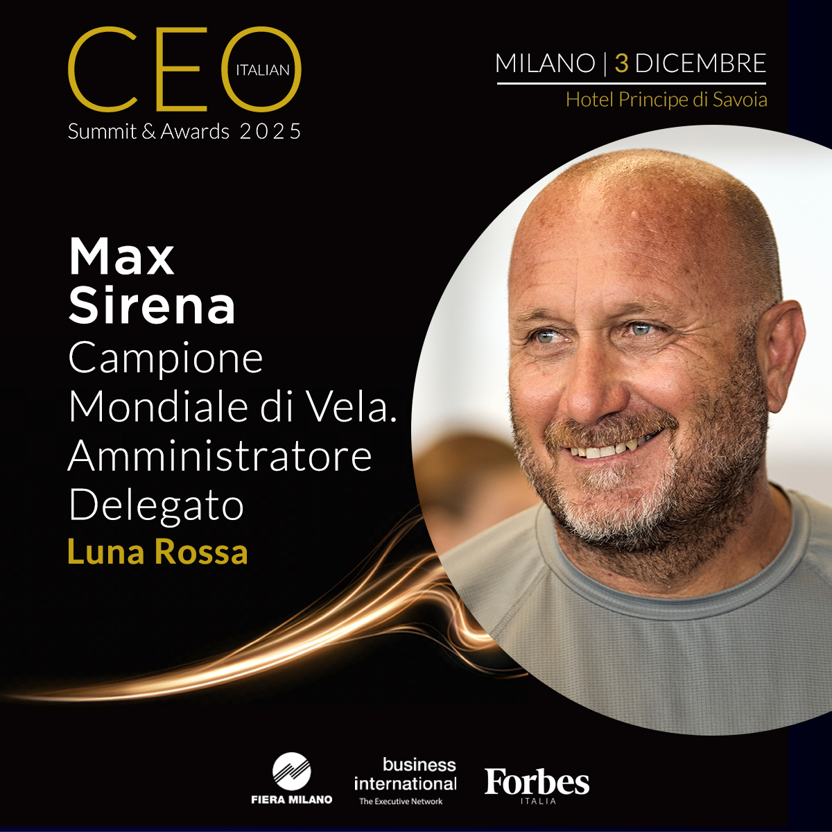 BIweb's tweet image. 📅 Il #CEO Italian Summit &amp;amp; Awards 2025 torna il 3 dicembre all’Hotel Principe di Savoia, Milano.

Tra i protagonisti sul palco Max Sirena, Campione mondiale di Vela, Amministratore Delegato, Luna Rossa
👉businessinternational.it/Eventi/4998/CE…