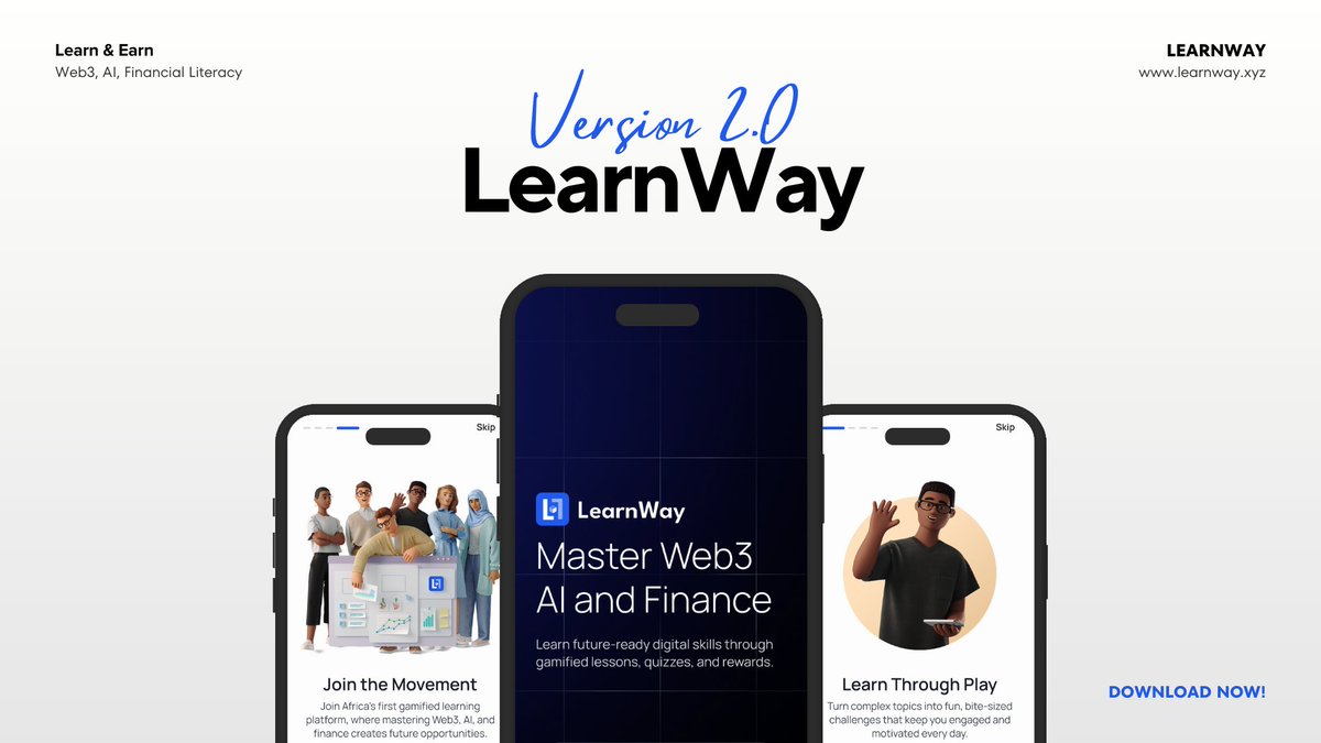 LearnwayApp's tweet image. 1 DAY TO GO 🚨 
LearnWay 2.0 lands tomorrow! 🎉

✨ On‑chain lessons &amp;amp; achievements 
✨ Sleek new UI 
✨ Real world rewards

The future of learning is transparent, rewarding &amp;amp; yours to own. Are you ready to level up? 🚀