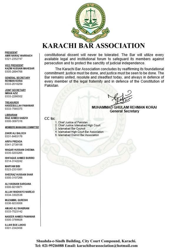 adv_rss's tweet photo. When one lawyer is targeted, the entire Bar rises. KBA stands shoulder to shoulder with @ImaanZHazir and @AdvHadiali Constitution, Fair Trial and Justice are non-negotiable. https://t.co/GnQ2YTNUMK