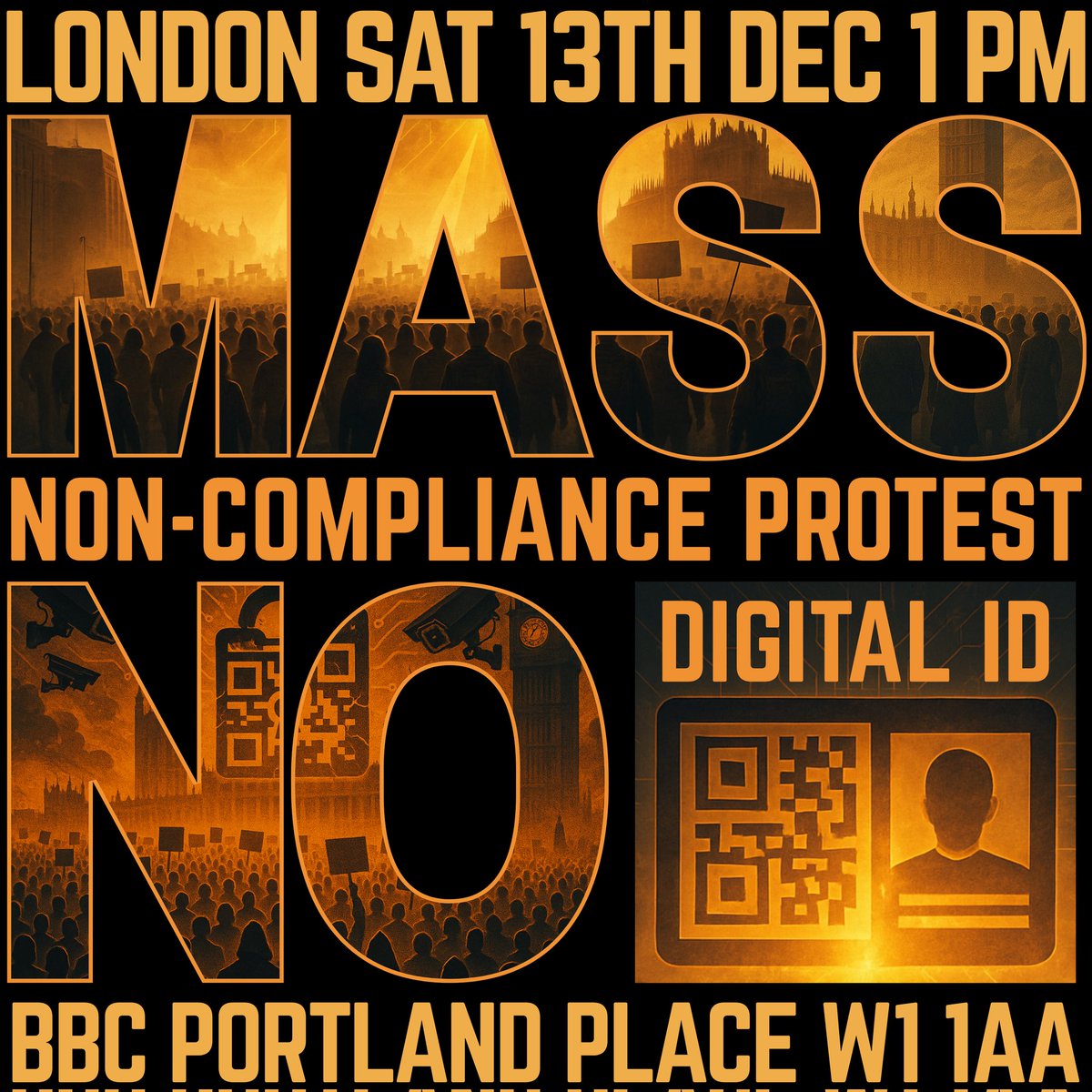 CoviLeaks's tweet image. 📍LOCATION ANNOUNCEMENT📍

📛13th December Next Mass Non-Compliance Protest Against Digital ID LONDON: NEXT LEVEL! AMPLIFIED! 📛

This fight isn’t just about a single digital identity card. You are facing the foundation of an entire digital infrastructure of control. A movement…