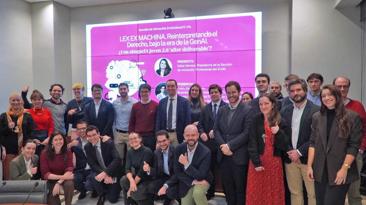 Ayer estuvimos en el <a href="/icam_es/">Ilustre Colegio de la Abogacía de Madrid</a> en la jornada #LexExMachina sobre el impacto real de la #GenAI en el Derecho. 

🗣️Intervinieron nuestro AI Senior Counsel Pablo Sáez y @moratojos (IP/IT Partner). Seguimos donde se construye el nuevo marco legal. 

#Delvy #LegalTech
