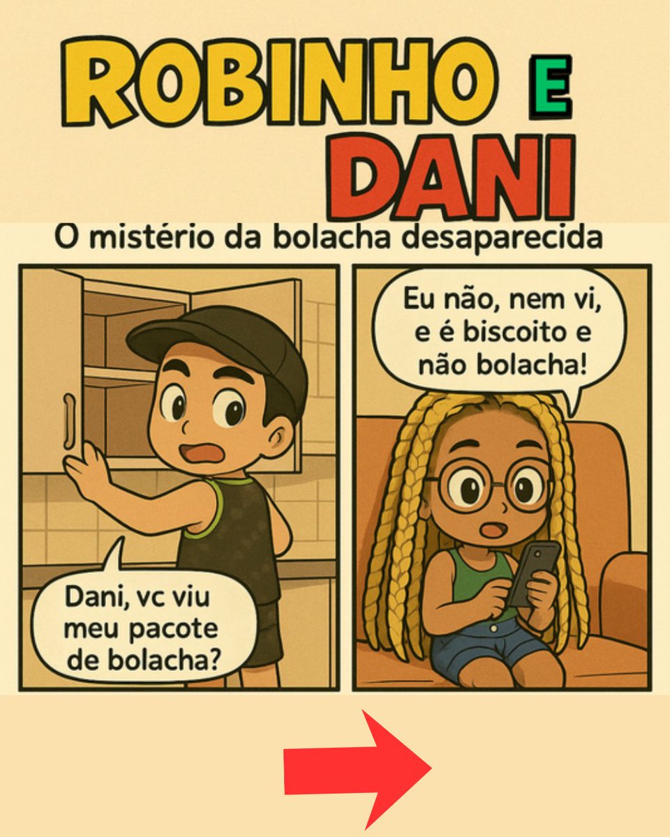 RobinhoeDani's tweet image. Robinho e Dani: O mistério da bolacha desaparecida” ou seria biscoito?🕵️‍♂️🍪  
 Por aqui, até pacote de biscoito precisa de segurança máxima… senão o detetive Capi entra em ação e o ladrão de biscoito é desmascarado na hora (ele mesmo)! #robinhoedani #biscoitos #capi #tirinhas