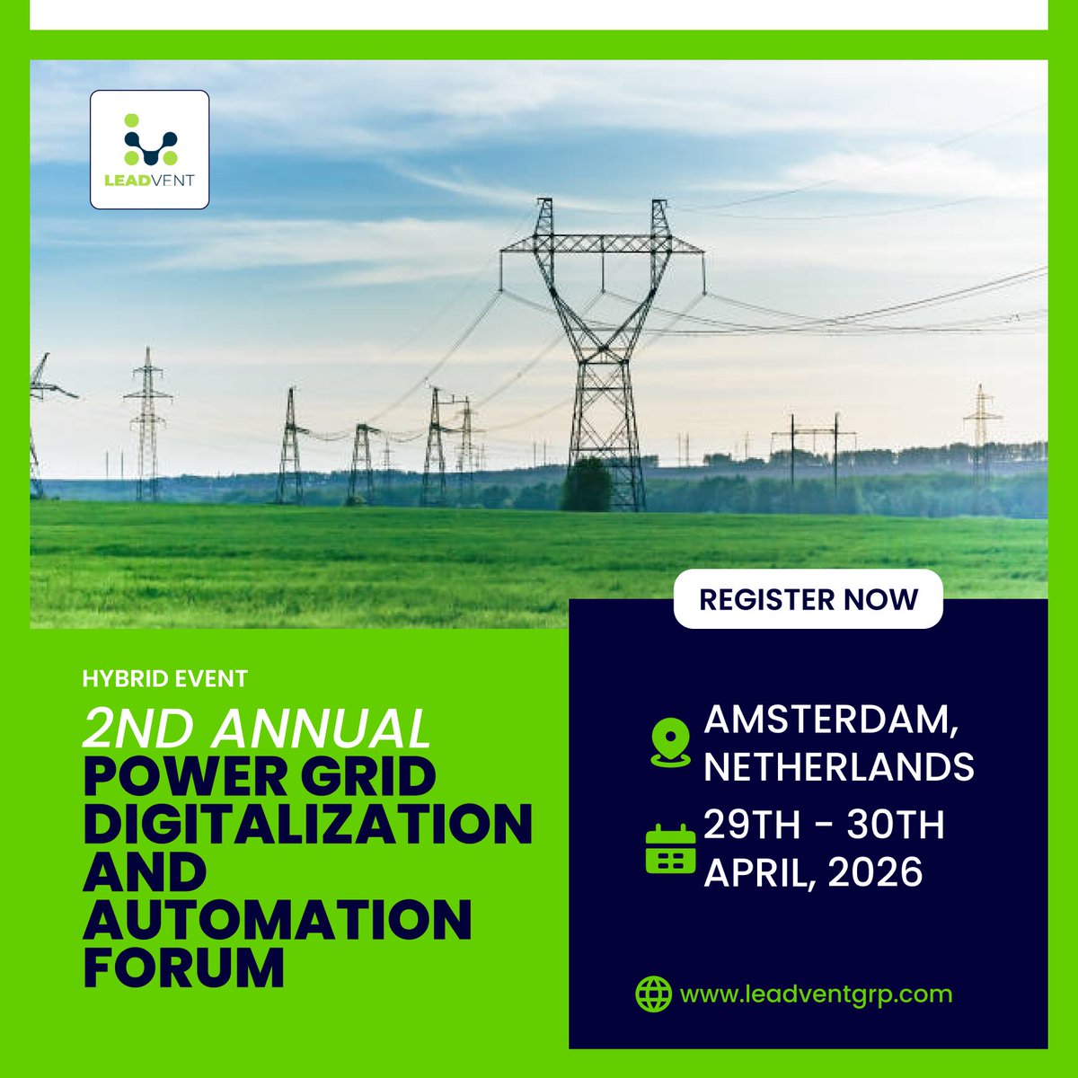 leadvent's tweet image. Join us for the 2nd Annual Power Grid Digitalization and Automation Forum

This premier global event is dedicated to transforming power grids through cutting-edge digitalization and automation

-bit.ly/3EcWPlS

#PowerGrid #GridAutomation #SmartGrid #DigitalEnergy #Energy