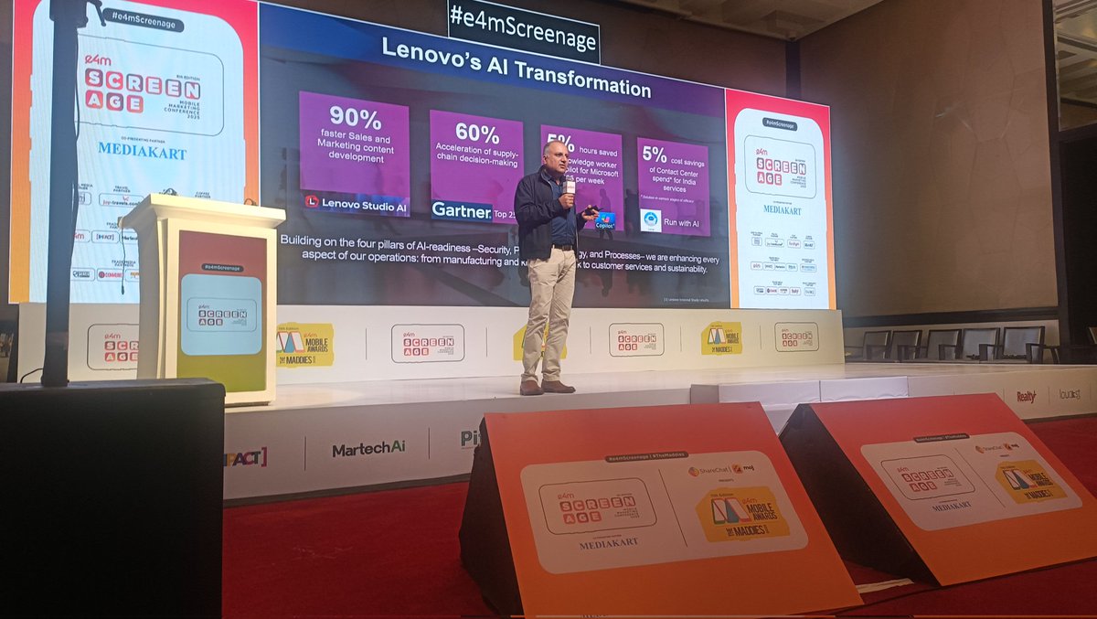 sharrmamanish's tweet photo. The claim of lenova
Reflecting on the main takeaway so far: Personalization at scale, driven by data, is the non-negotiable strategy for the 'Screen Age'. Great sessions! #e4mscreenage https://t.co/4WdURrRf30