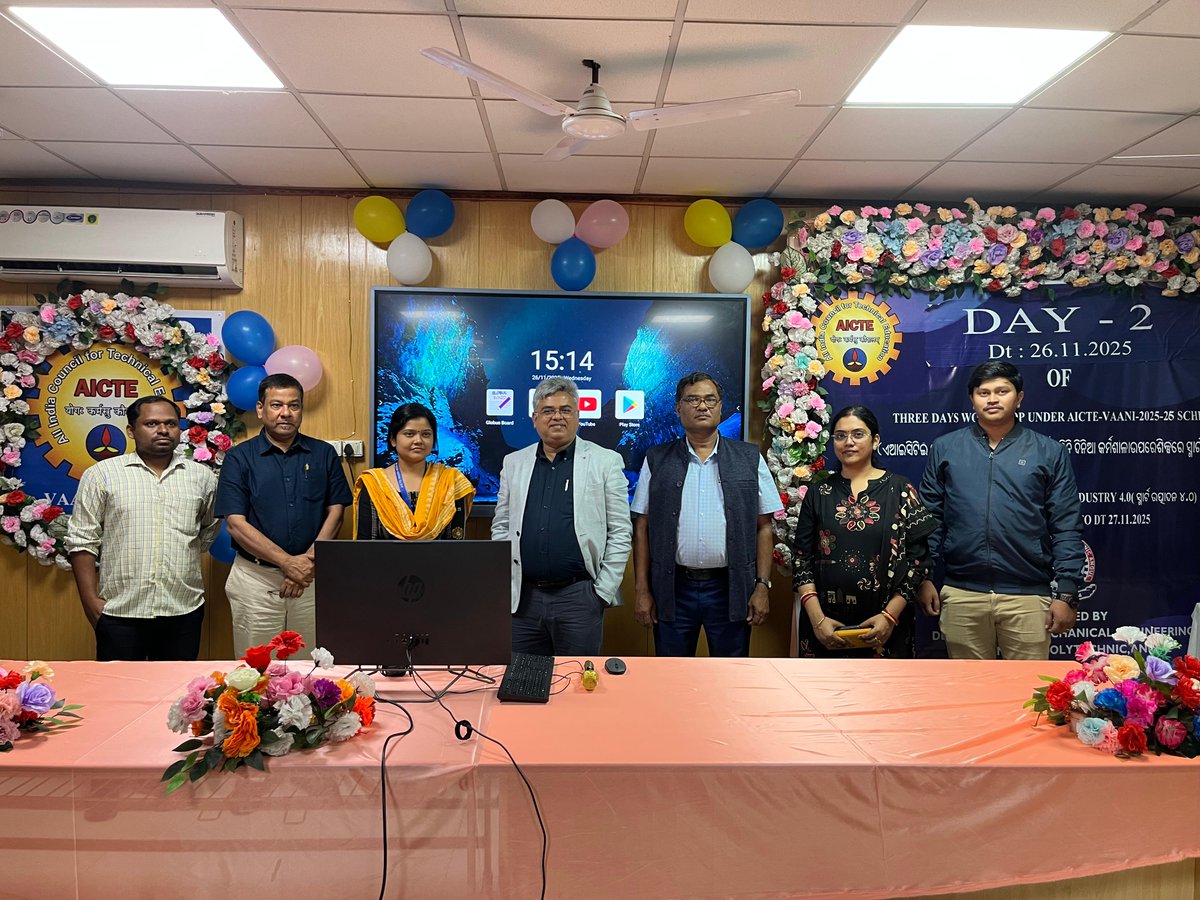 gp_angul's tweet photo. Day-2 of Workshop Sponsored by AICTE VAANI 2025-26 https://t.co/o74e5z0Vm2
