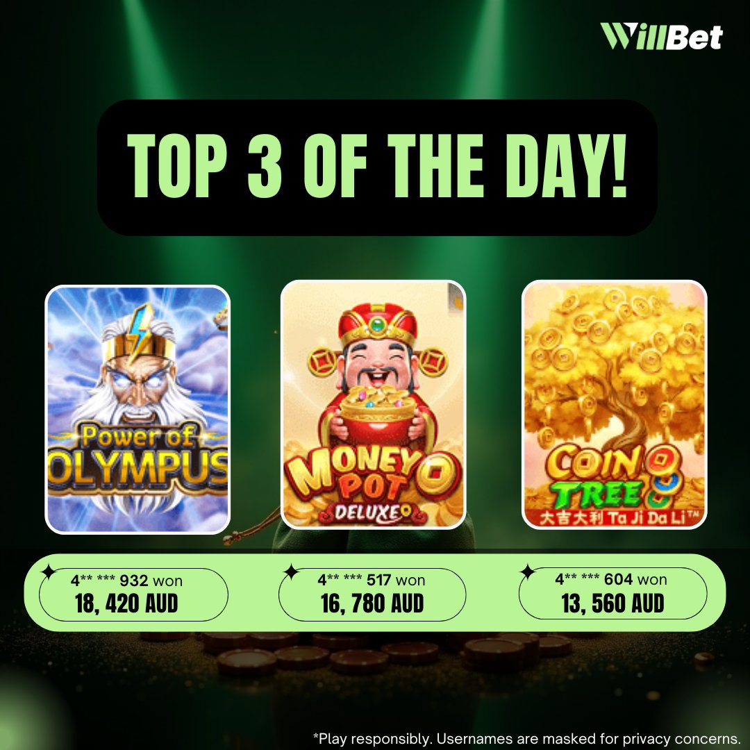 Willbet_Gaming's tweet image. At WillBet, winners are made daily! It’s your turn now! 🥳

Tap the link shorturl.at/8qTmJ - Start Spinning &amp;amp; Winning!🎰

👆
#powerofolympus #moneypot #cointree #WinnersOfTheDay #PlayNow #WinBig #TryYourLuck #DailyWinners #FeelingLucky #WinAndEarn #BigWins #PlayToWin