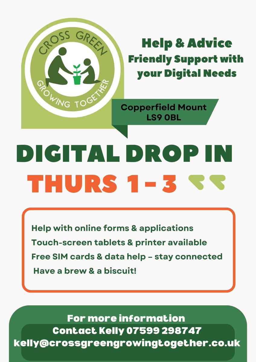 VolActionLeeds's tweet image. Cross Green Growing Together - Digital Drop in💻

For help and advice with your digital needs👉ow.ly/4n1950XlCL3