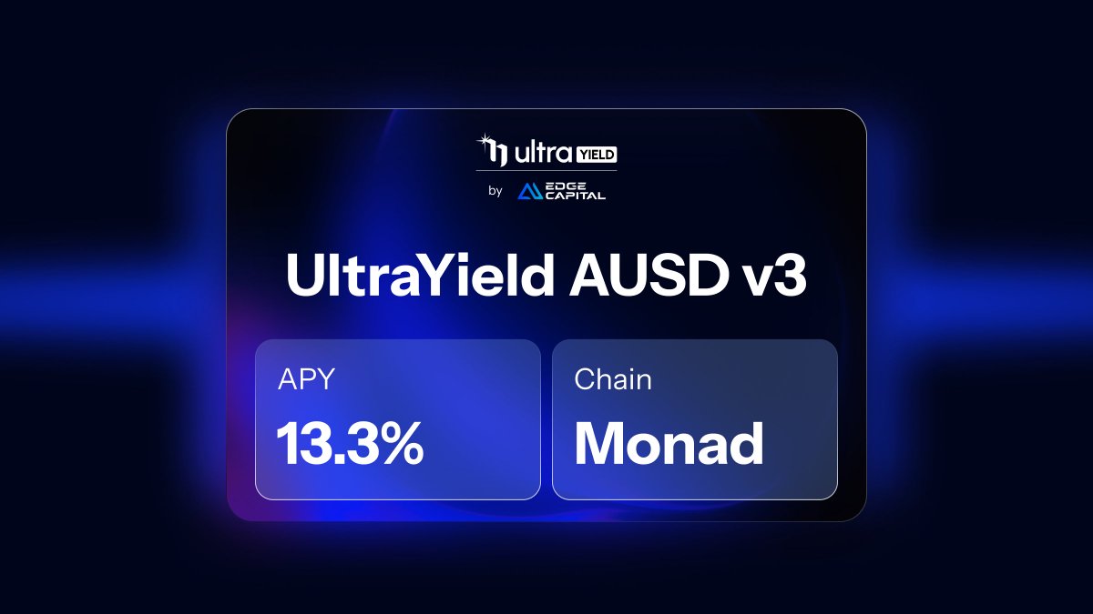 ultrayieldapp's tweet image. Supply liquidity to the Monad ecosystem through UltraYield’s AUSD v3 market on @GearboxProtocol and earn 13.3% APY