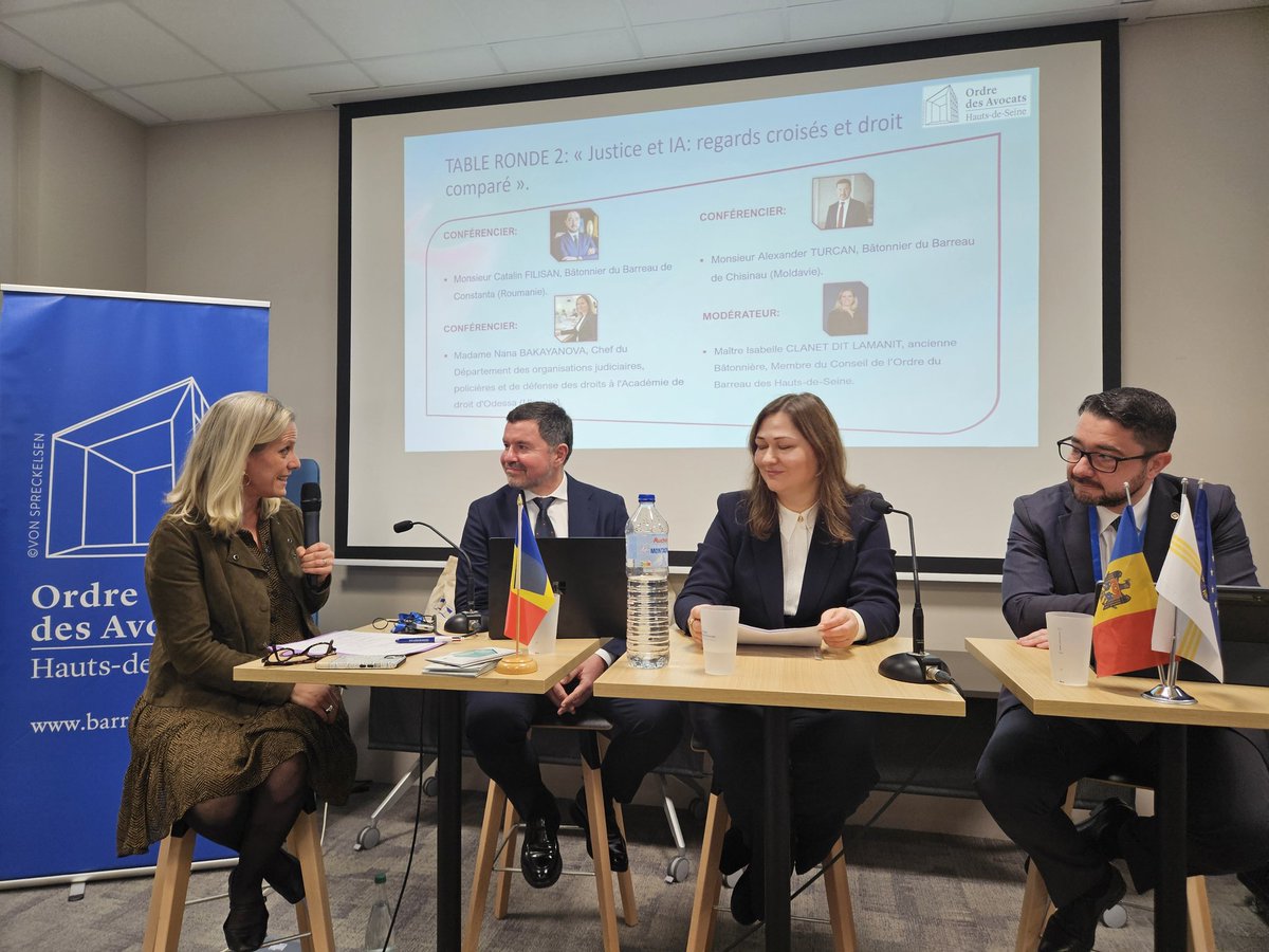 🇷🇴🇲🇩🇺🇦🇫🇷🇪🇺Droit comparé avec nos amis #avocats d'Odessa, Constanta et Chisinau. L'occasion de parler d'#IA dans la profession d'#avocat et la #Justice mais egalement de la situation géopolitique de ces 3 pays entre aspirations vers l'UE et poids de la Russie. #Barreau92