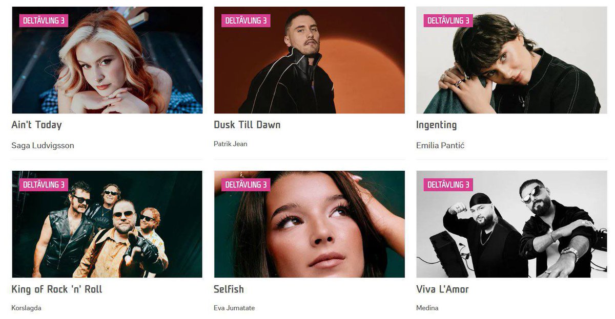🇸🇪 #Melfest2026 3. Yarı Final İsimleri
