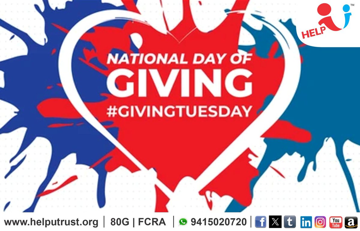 HelpU_Trust's tweet image. “नेशनल डे ऑफ गिविंग” हमें सिखाता है कि दान और सहयोग के छोटे-छोटे प्रयास भी जीवन और समाज को खुशहाल बना सकते हैं ।

आइए, हम दूसरों की मदद कर के सकारात्मक बदलाव और खुशी का संचार करें ।

#NationalDayOfGiving #GiveBack
#ActsOfKindness #SpreadJoy
#HelpingOthers #PositiveChange…