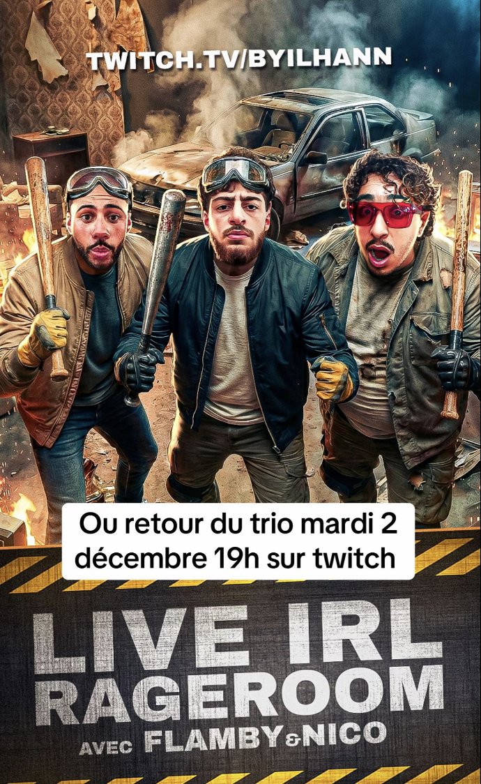 🤯💥 Le retour du trio Flamby x Nico x Byilhan 

Ce soir 19h !
