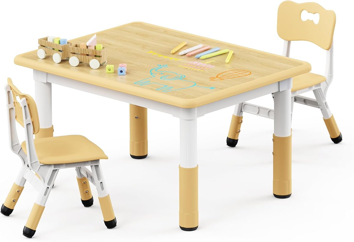 babyfashionusa's tweet image. Brelley Kids Table and 2 Chairs Set, Height Adjustable Toddler Desk 31.5&quot; L x 23.6&quot; W and Chair Set, Graffiti Desktop, Classroom/Daycare/Home, Children Multi-Activity Table for Ages 2-8

Price :  $66.46

sovrn.co/13lzjyq

#ad #Table 

Image Credit :  amazon