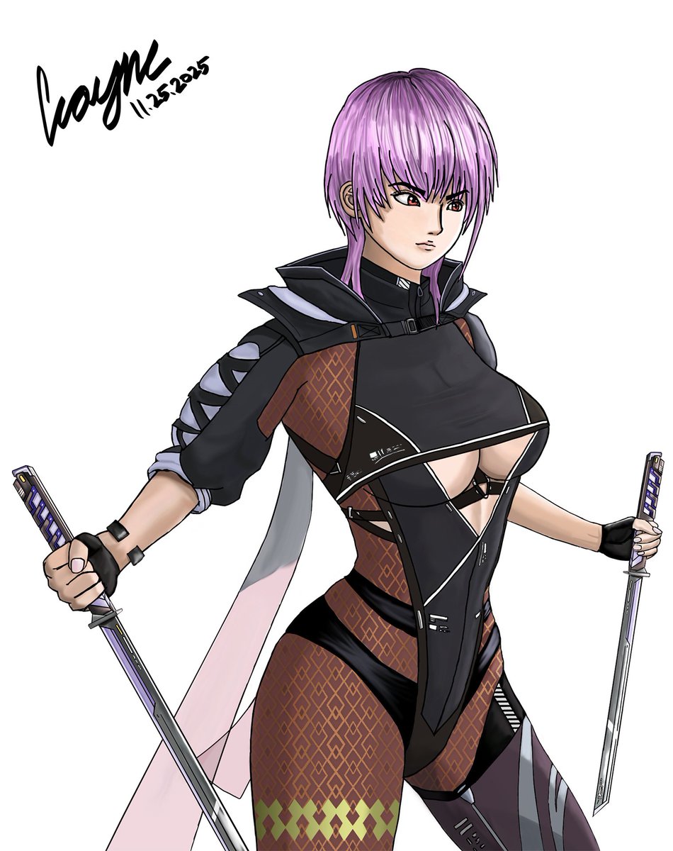 あやね x NINJA GAIDEN 4 線画と背景なしVer.です〜 #あやね