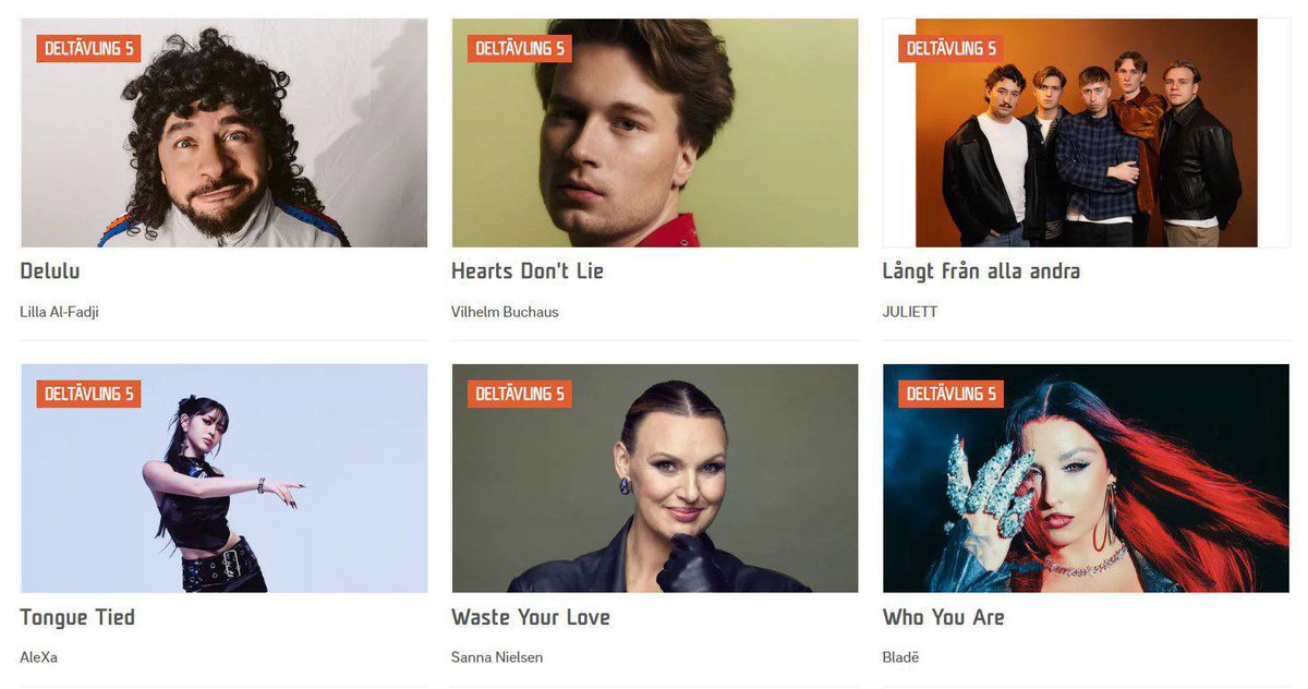 🇸🇪 #Melfest2026 5. Yarı Final İsimleri