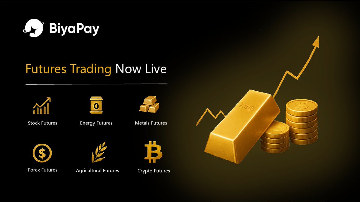 BiyaPay's tweet image. Futures trading is now LIVE on BiyaPay! 🔥

Stock index, energy, metals, and agri futures.
All now live on BiyaPay! 🫡
To celebrate the launch.
We’re giving away 10 × 10 USDT to our Biya community! 🎉
How to join:
1️⃣ Follow
2️⃣ Like
3️⃣ Retweet
4️⃣ Drop your EVM wallet address in…