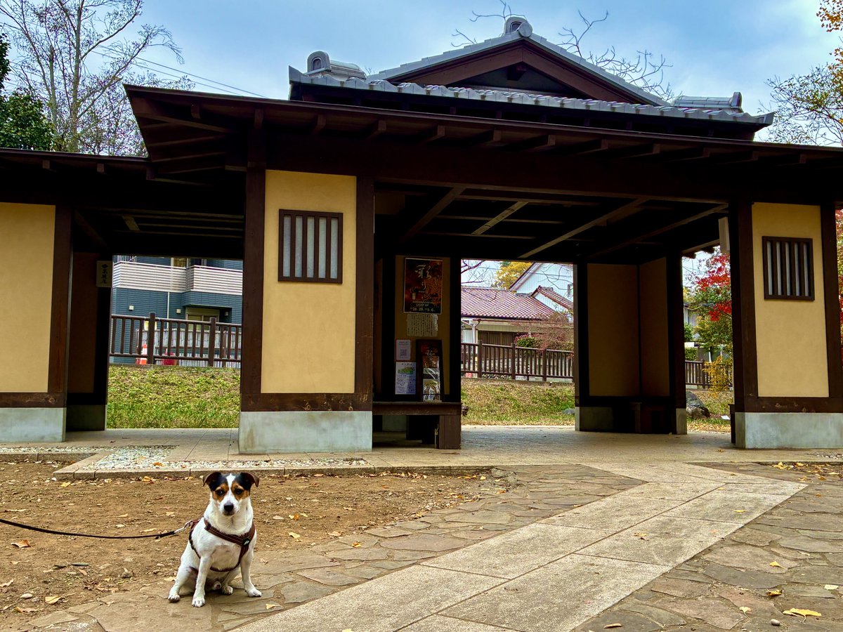 あちこちに松本幸四郎さんに関する碑や東家もあり園内の注意書きも建ち