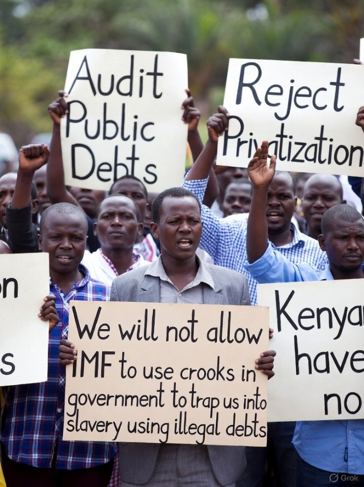 stephenkariske's tweet photo. We say NO to IMF-backed slavery! ✊🏾 Africa will not be trapped by illegal debts, shady deals, and corrupt leaders. It's time to #AuditTheDebt, #RejectPrivatization & #ReclaimOurFuture!
#AfricaReclaimMovement #IMFHandsOffAfrica https://t.co/PvN9BIE2HS