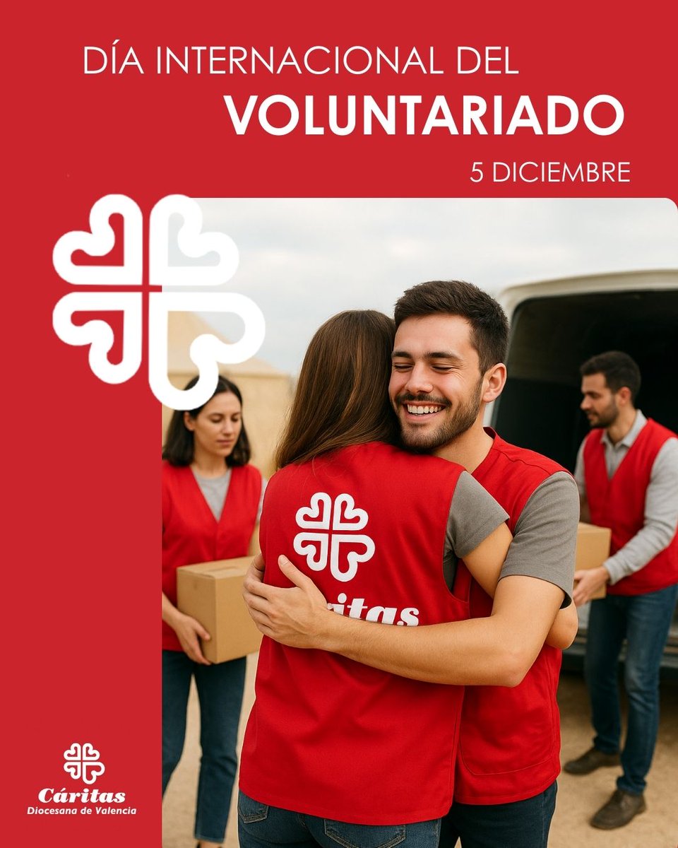 ❤️ #CáritasValencia Gracias por vuestra entrega silenciosa, por vuestro corazón abierto y por estar siempre donde más se os necesita. Gracias por ser fuerza y aporyo, manos que reconstruyen, abrazos que sostienen y mirada que dignifica.
Cáritas existe gracias a personas como tú.
