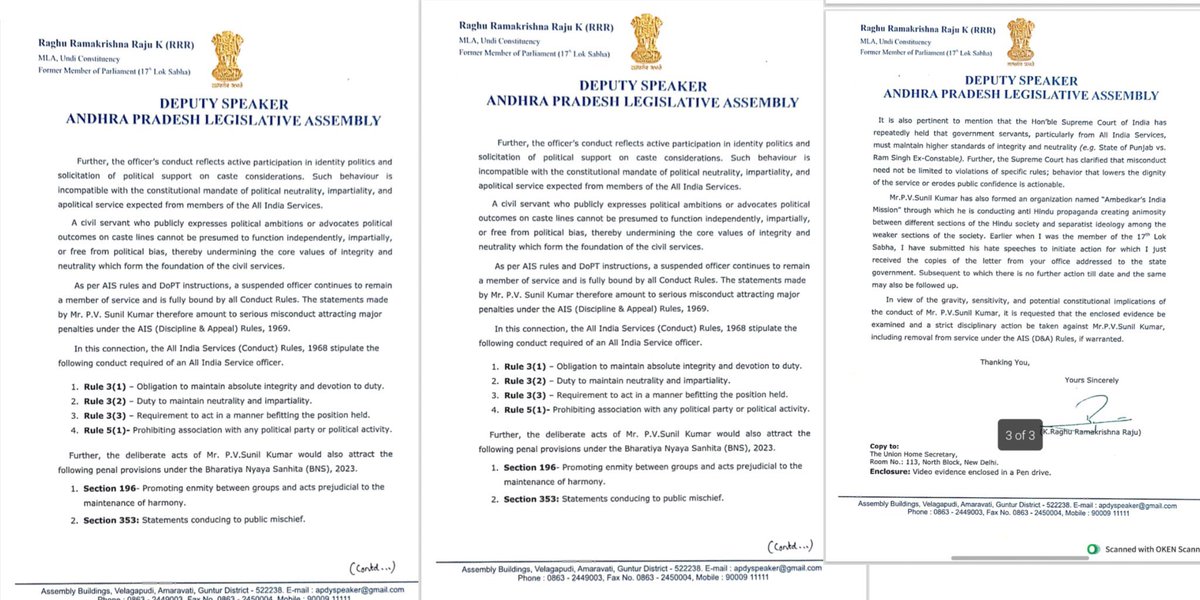 TatiparthiOnX's tweet image. రఘురామ రాజు గారు,
IPS కోయ ప్రవీణ్ గారు పత్తివ్యాపారం అన్నప్పుడు,
IPS ఏబీ వెంకటేశ్వరావు గారు రాజకీయం చేసినప్పుడు డీఓపీటీ (DOPT) శాఖకు లేఖ రాయకుండా,
ఒక దళిత ఉన్నతధికారి ఐపీఎస్ పీవీ సునీల్ కుమార్ గారిపై మీరు రాసిన లేఖ మీ దళిత వ్యతిరేక వైఖరికి నిదర్శనం కాదా?
@PV_Sunil_Kumar