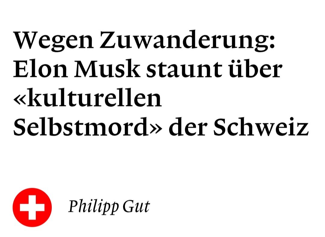 Wenn auch übertrieben, hat Musk im Kern recht. In Zürich z.B. sind Englisch und Hochdeutsch allgegenwärtig.  
weltwoche.ch/daily/wegen-zu…