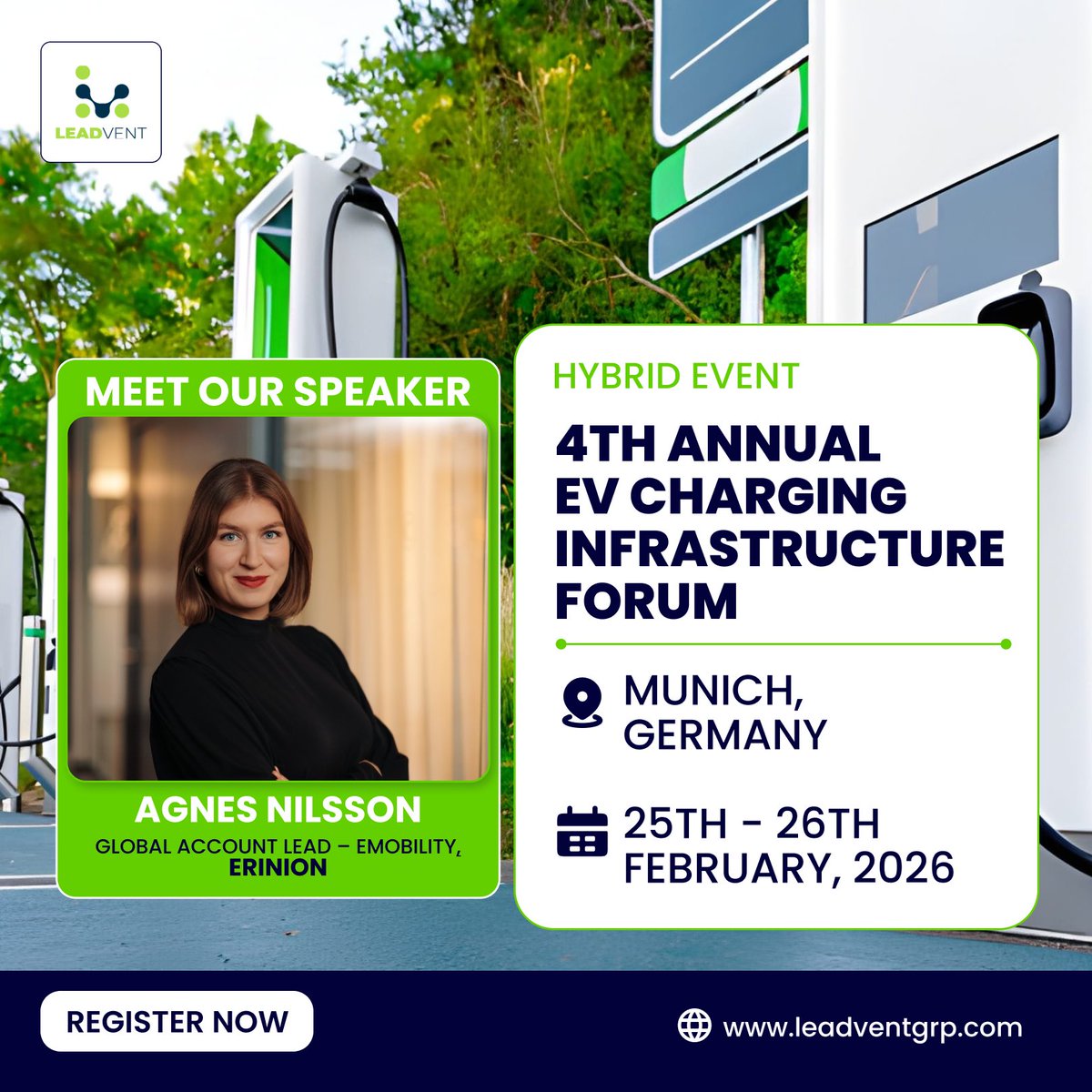 leadvent's tweet image. MEET OUR SPEAKER!!

Agnes Nilsson, Global Account Lead – eMobility at Erinion will be speaking in the 4th Annual EV Charging Infrastructure Forum

-bit.ly/4owmtEa

#EVCharging #EVInfrastructure #eMobility #ElectricVehicles #ChargingStations #FastCharging #DCFC