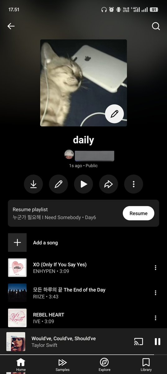 Aku dah bikin playlist yaaa (ngabarin)