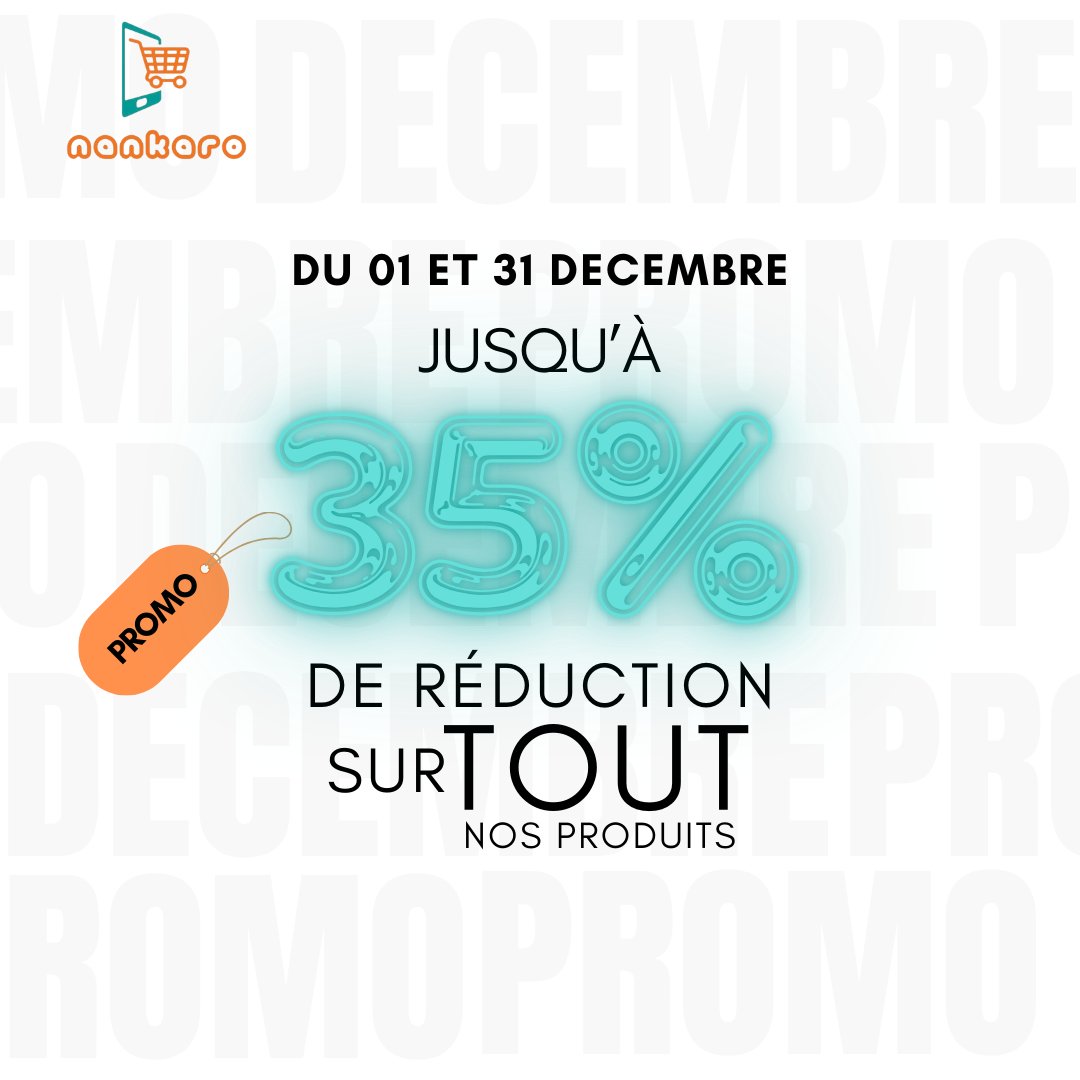 Nouvelle journée = Nouvelles opportunités de remplir votre panier🛒
Passez sur Nankaro, y’a tout pour vous faire plaisir !
👉🏾 nankaro.ne
-35% de reduction

CodePromo : DEC35