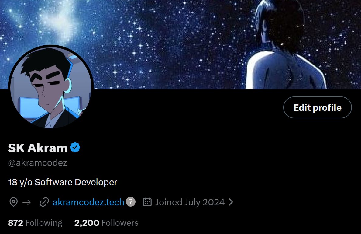 akramcodez's tweet image. It&apos;s 2.2k, thanks a lot, everyone!