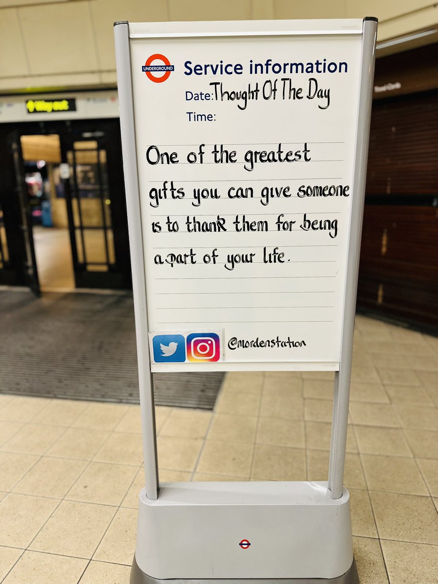 Tuesday 2nd December 2025 Thought Of The Day From Morden Underground Station