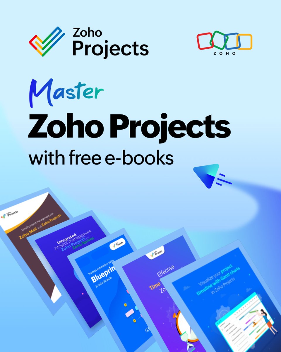 ZohoProjects's tweet image. Grab our free e-books packed with practical tips, automation ideas, and best practices to help your team deliver projects faster and smarter: zoho.com/projects/e-boo…