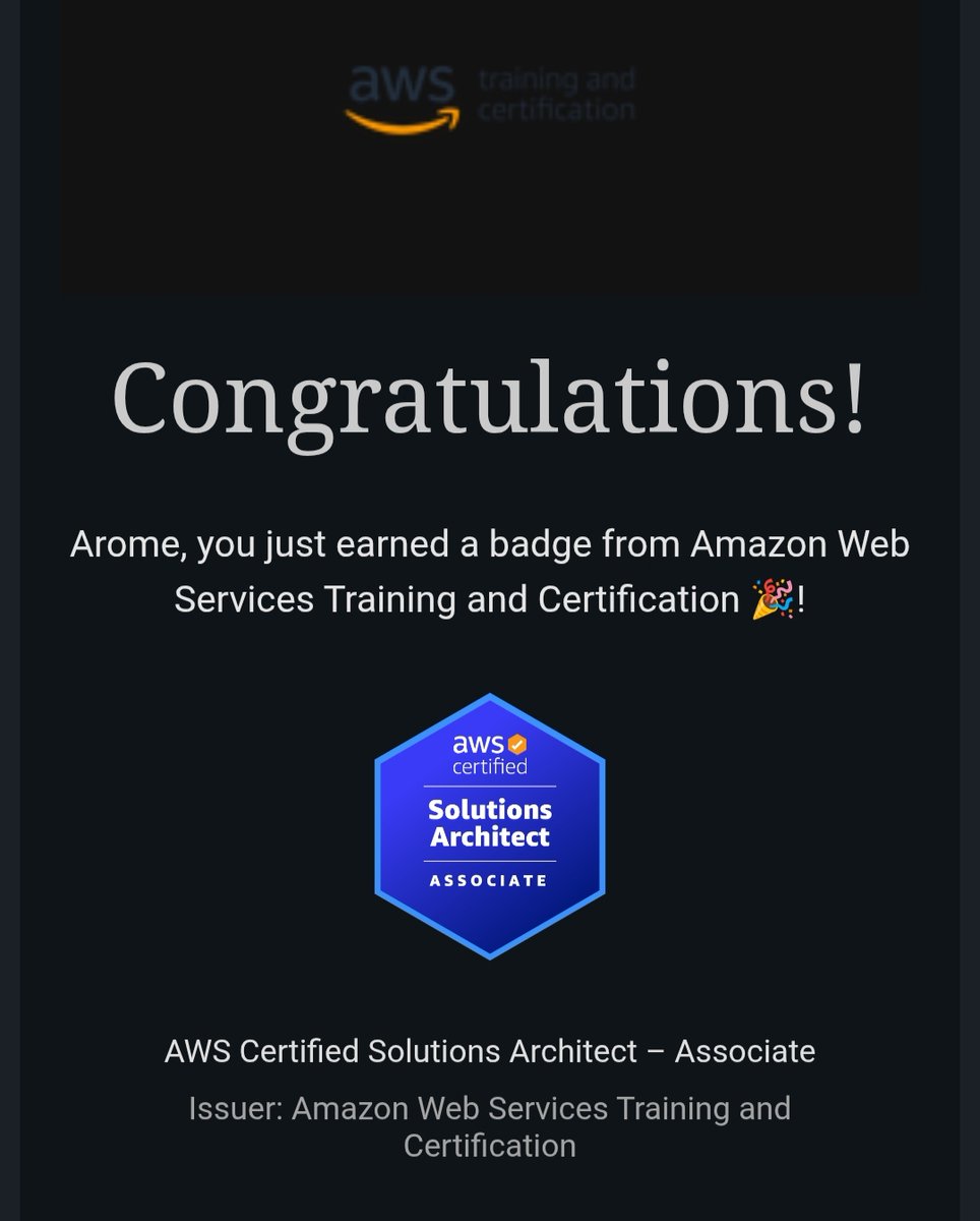 MrPhloxx's tweet image. I just passed my AWS Solutions Architect Associate exam! 🎉

Second attempt after fallen short on first attempt, but I came back stronger. I&apos;m now AWS certified Solutions Architect - Associate 😎

On to the next milestone! 🚀

#AWS #AWSCertified  #CloudComputing