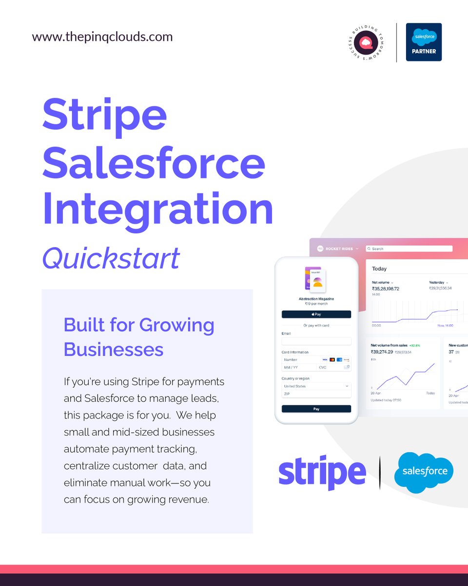 thepinqclouds's tweet image. You’re losing revenue. We fix it — fast.

QuickStart from $1,999. Automation. Accuracy. Full visibility.

👉 Book a call: calendly.com/akash-thepinqc…

#Salesforce #Stripe #SalesforceIntegration #CRM

@salesforce 
@partnerforce 
@appexchange 
@thepinqclouds 
@SalesforceAdmns